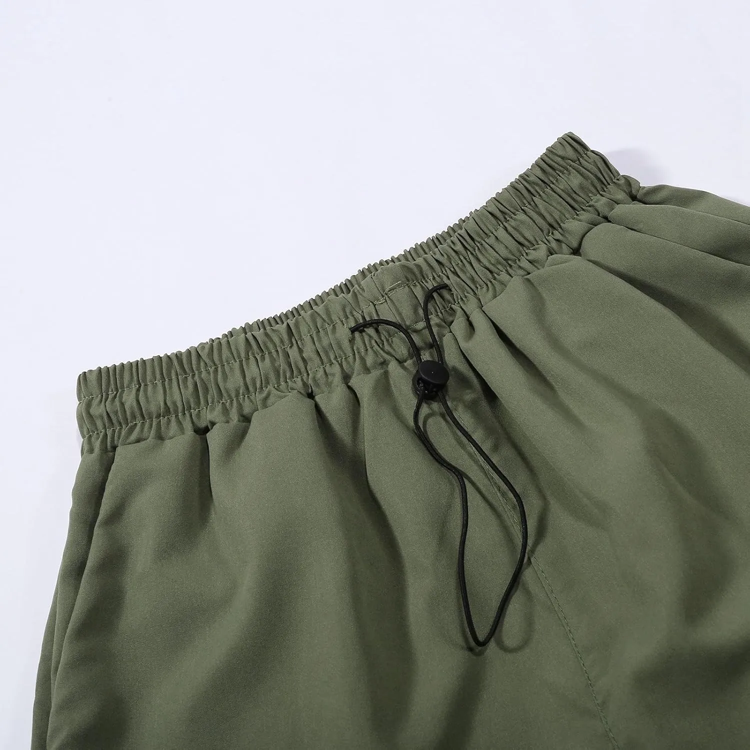 Baggy Parachute Pants for Women Elastic High Waist Lounge Cargo Pants Multiple Pockets Jogger Y2K Quick Dry Pant