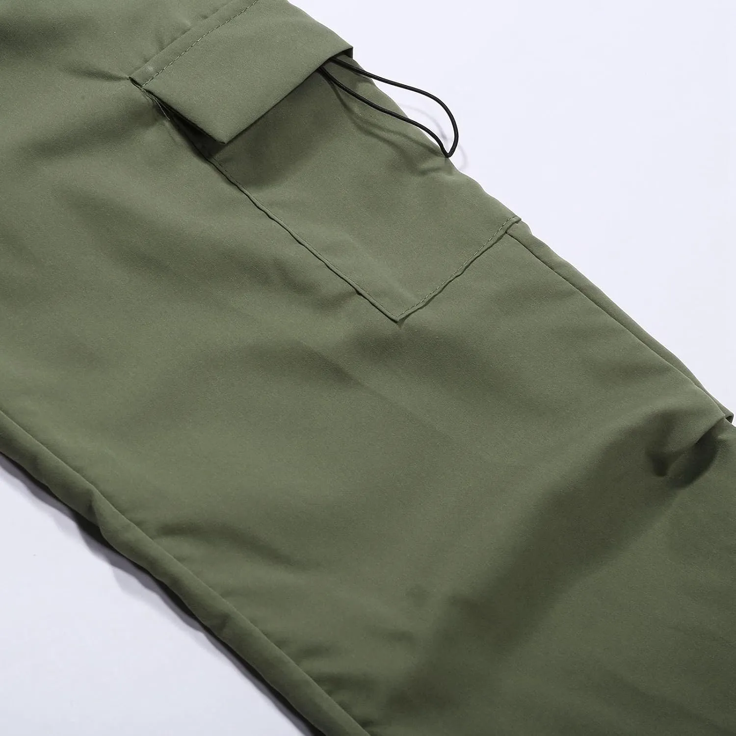 Baggy Parachute Pants for Women Elastic High Waist Lounge Cargo Pants Multiple Pockets Jogger Y2K Quick Dry Pant