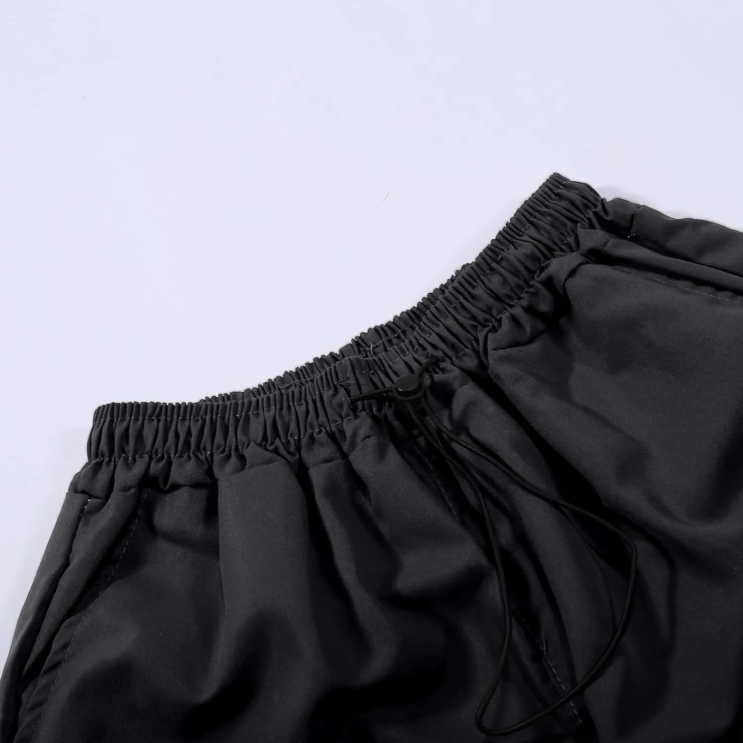 Baggy Parachute Pants for Women Elastic High Waist Lounge Cargo Pants Multiple Pockets Jogger Y2K Quick Dry Pant