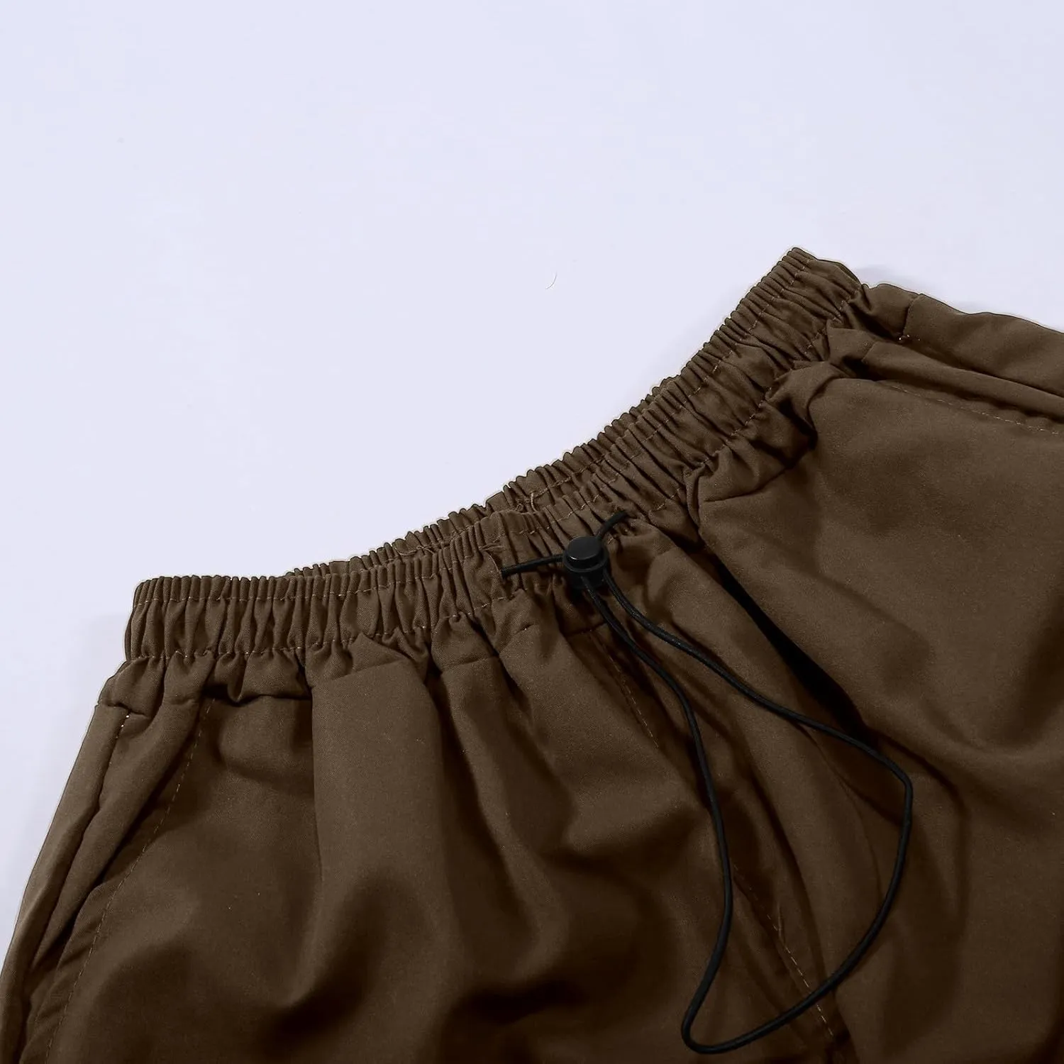 Baggy Parachute Pants for Women Elastic High Waist Lounge Cargo Pants Multiple Pockets Jogger Y2K Quick Dry Pant