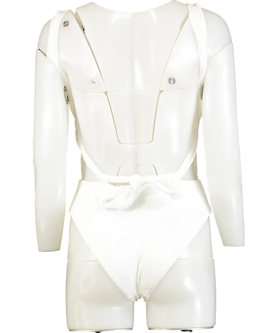 Baiah White The Siren Plunge Swimsuit UK S