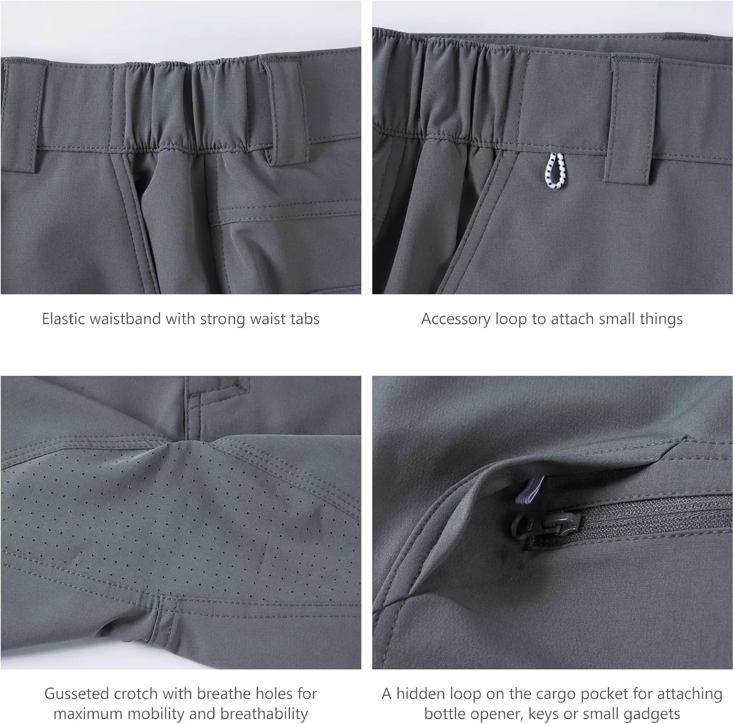 BASSDASH 10.5 Mens Fishing Cargo Shorts Quick Dry UPF 50  Water Resistant FP01M