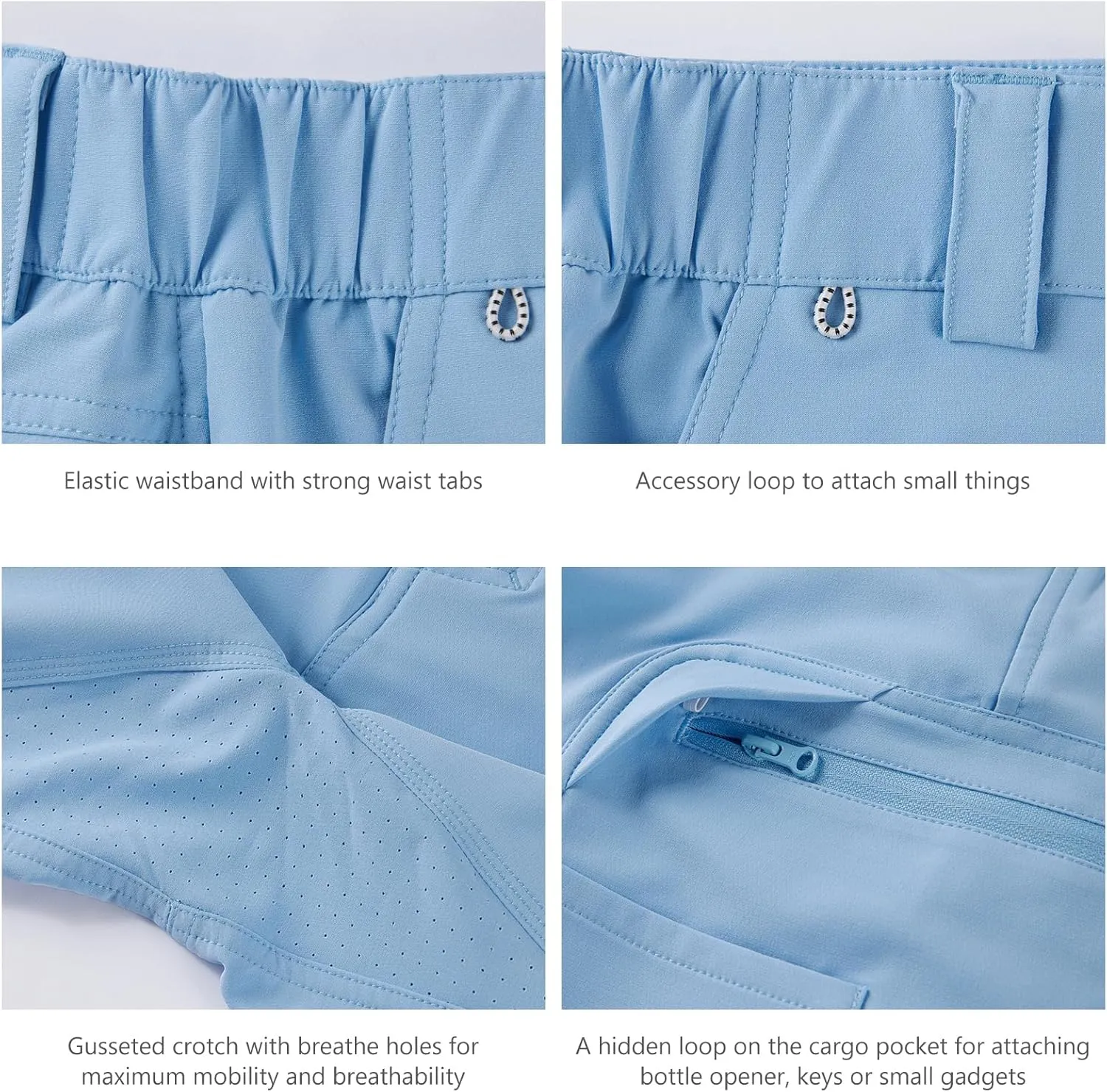 BASSDASH 10.5 Mens Fishing Cargo Shorts Quick Dry UPF 50  Water Resistant FP01M