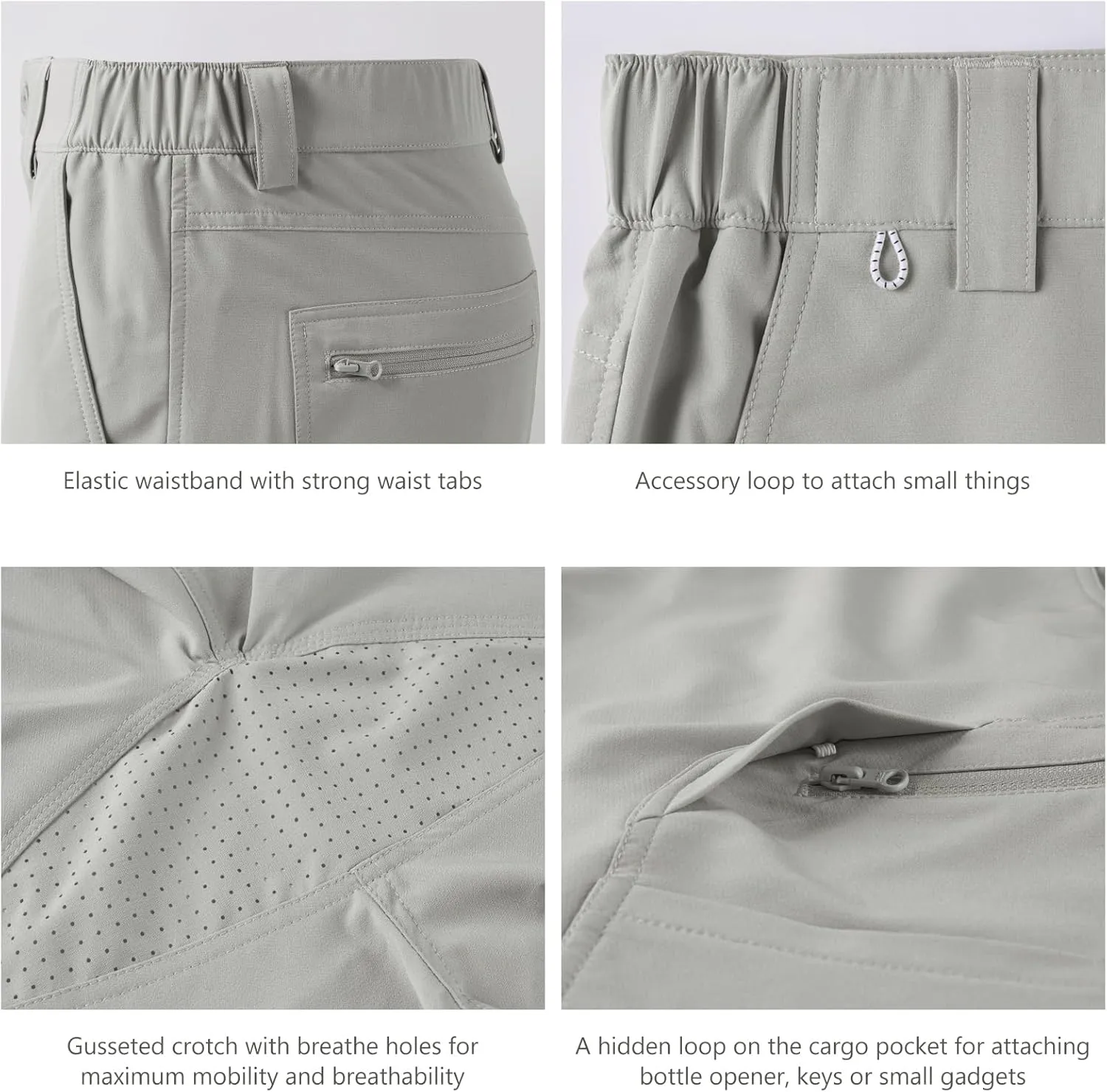 BASSDASH 10.5 Mens Fishing Cargo Shorts Quick Dry UPF 50  Water Resistant FP01M