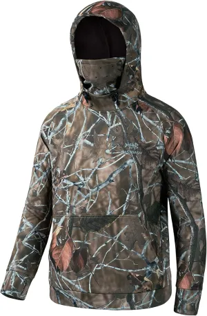 BASSDASH Youth Fishing Fleece Hoodie with Mask Water Resistant Kids Performance Sweatshirt FS18Y