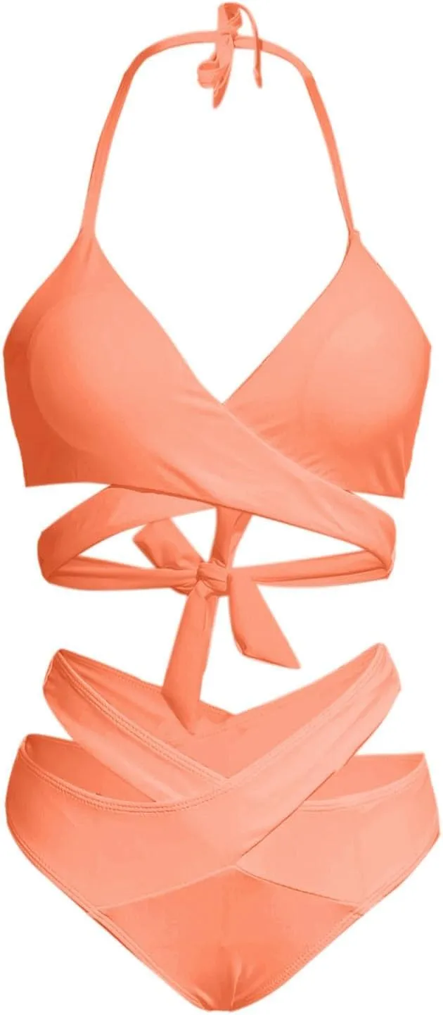 Bathing Suit for Women Camisole Crisscross Bikini Push Up Two Piece High Waisted Cool Western Womens Swimsuits Bikini