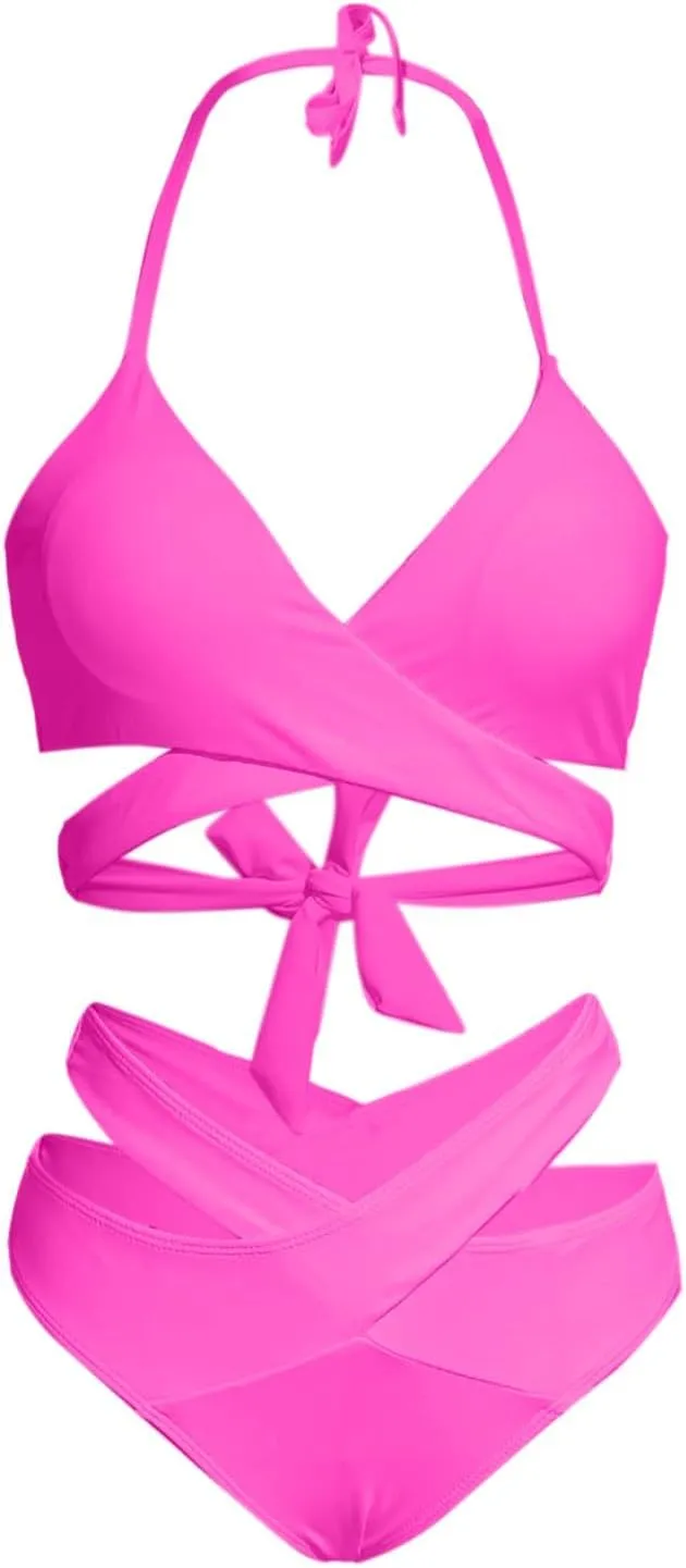 Bathing Suit for Women Camisole Crisscross Bikini Push Up Two Piece High Waisted Cool Western Womens Swimsuits Bikini