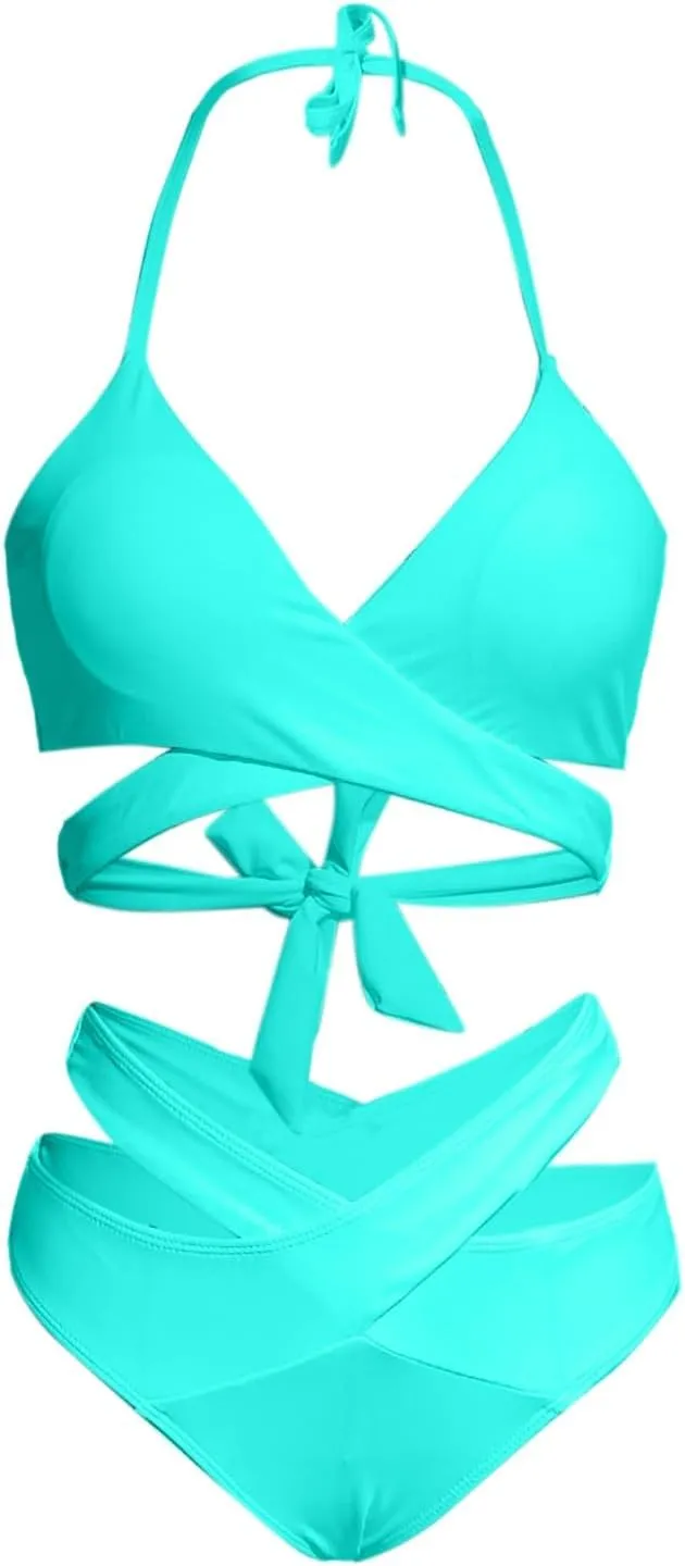 Bathing Suit for Women Camisole Crisscross Bikini Push Up Two Piece High Waisted Cool Western Womens Swimsuits Bikini