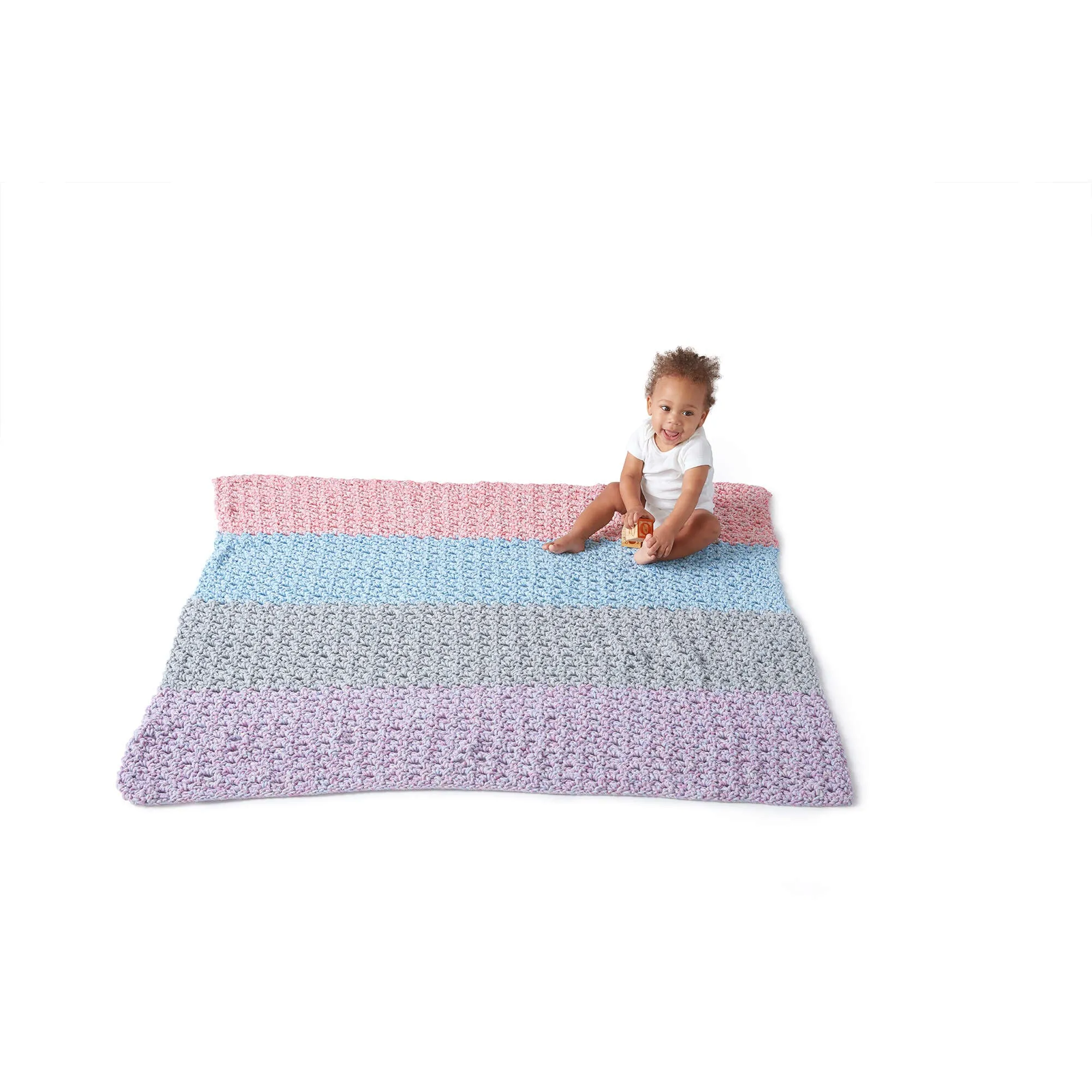Bernat Bold Stripes Crochet Blanket