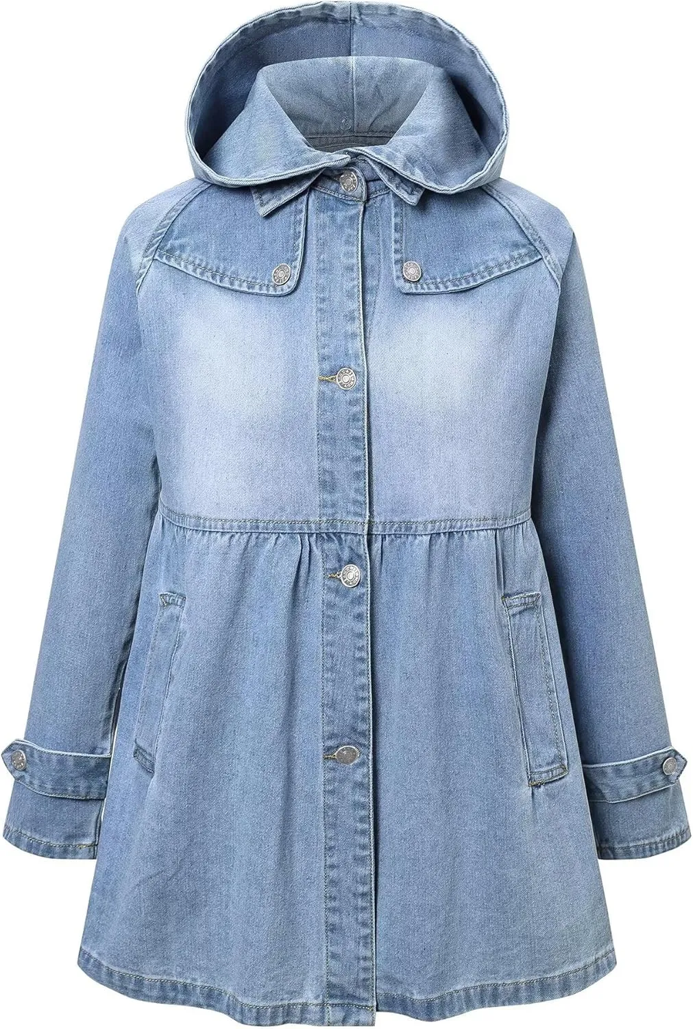 Betusline Girl's Single Breasted Trench Coat Dress Coat Outerwear, 2-14 Years