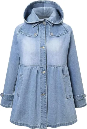Betusline Girl's Single Breasted Trench Coat Dress Coat Outerwear, 2-14 Years