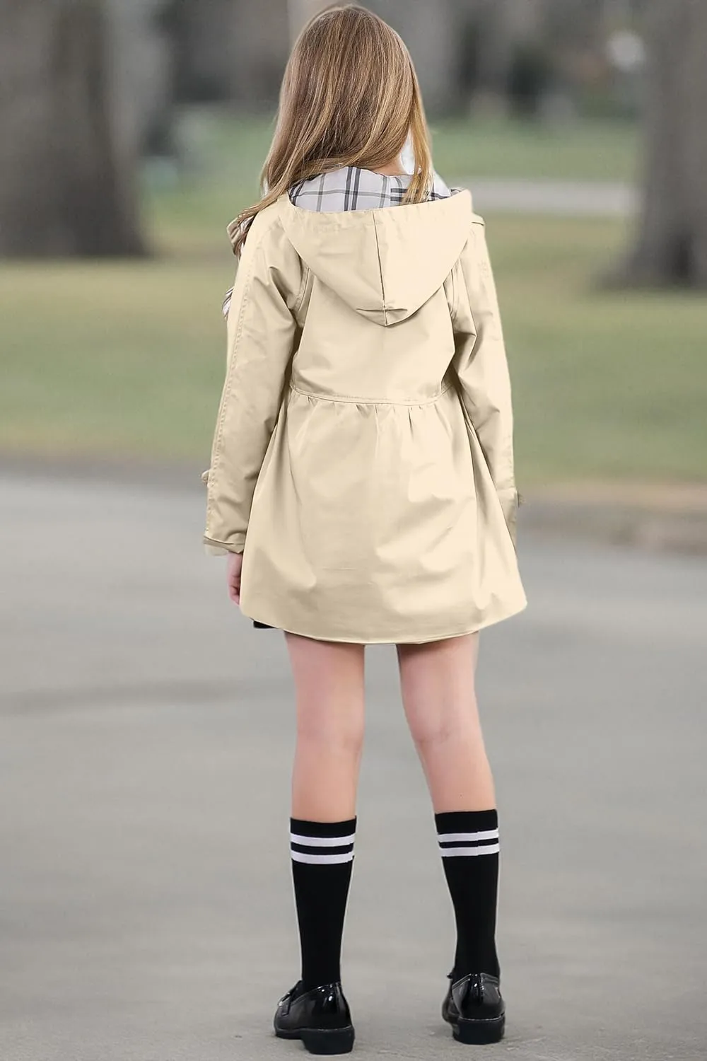 Betusline Girl's Single Breasted Trench Coat Dress Coat Outerwear, 2-14 Years