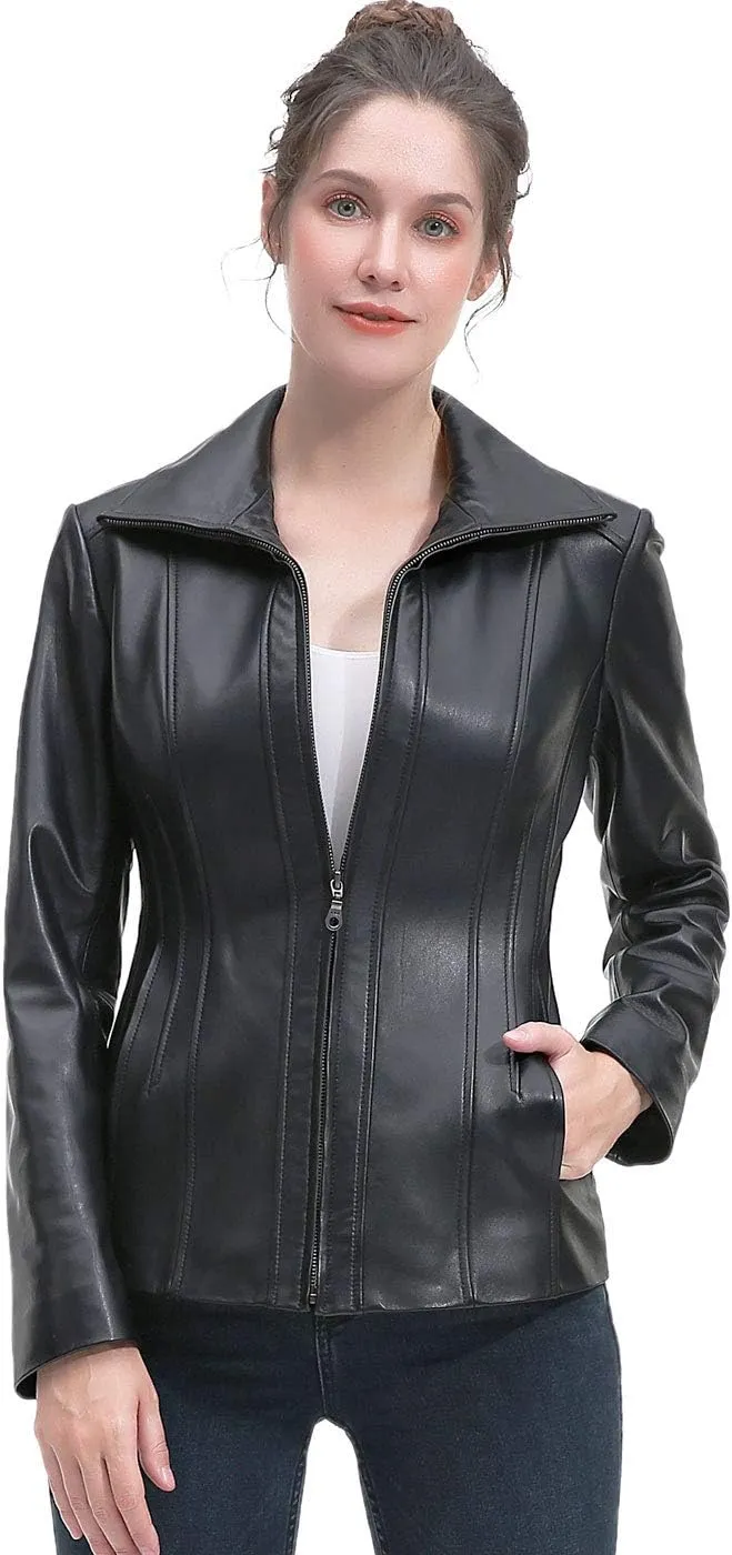 BGSD Women Josie Lambskin Leather Jacket (Also available in Plus Size & Petite)
