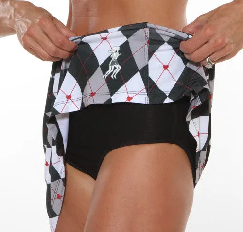 Black Argyle Running Skirt