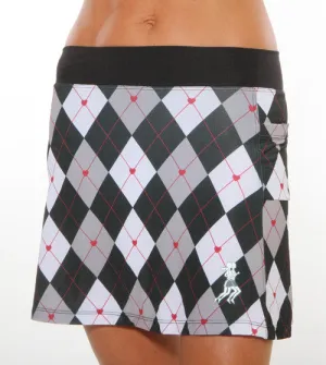 Black Argyle Running Skirt