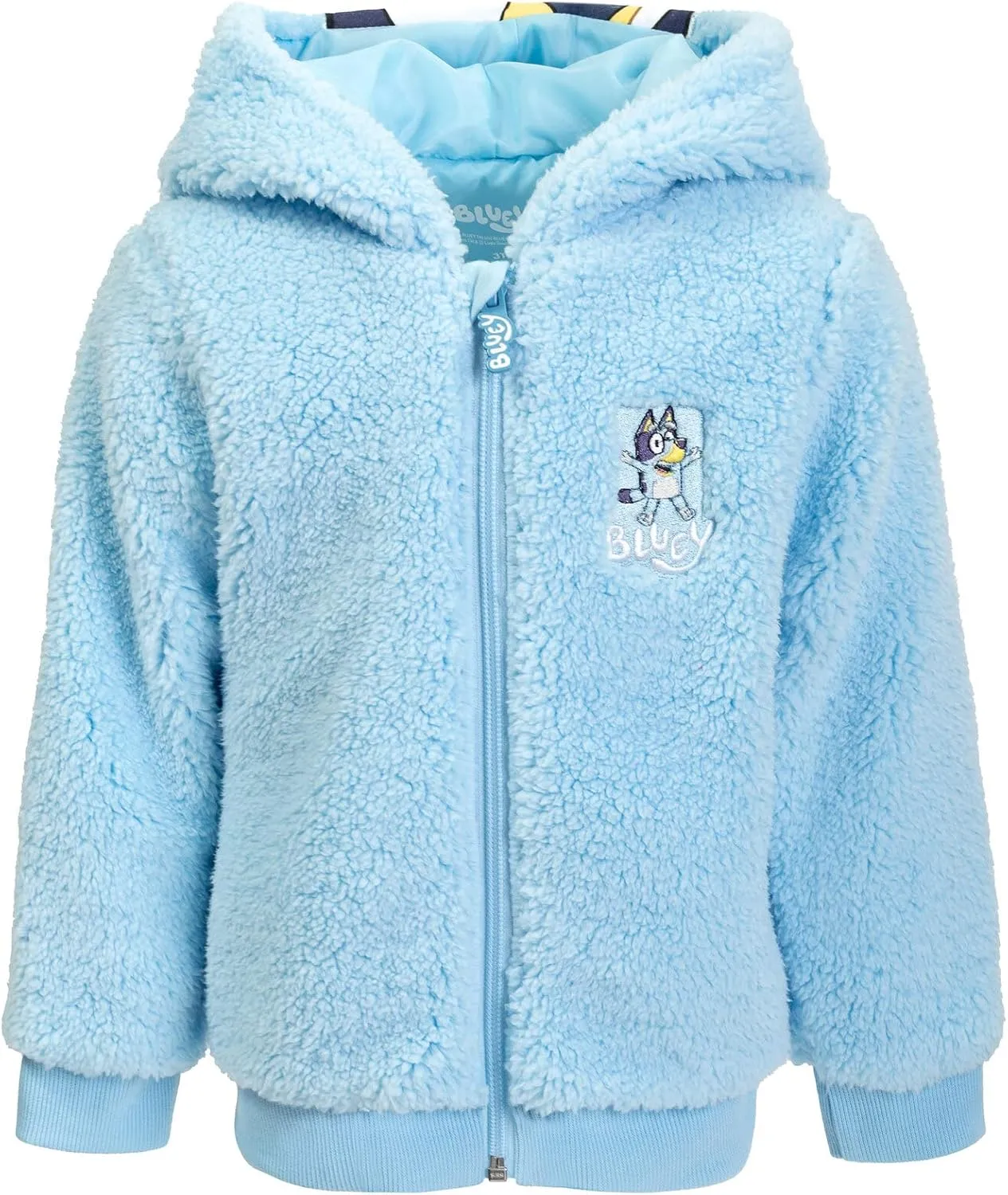 Bluey Cozy Sherpa Zip Up Cosplay Hoodie Toddler to Big Kid Sizes (2T - 10-12)