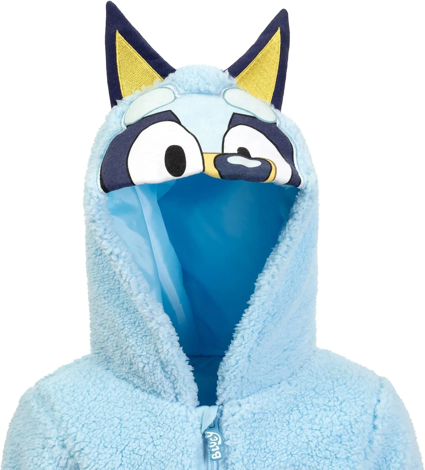 Bluey Cozy Sherpa Zip Up Cosplay Hoodie Toddler to Big Kid Sizes (2T - 10-12)