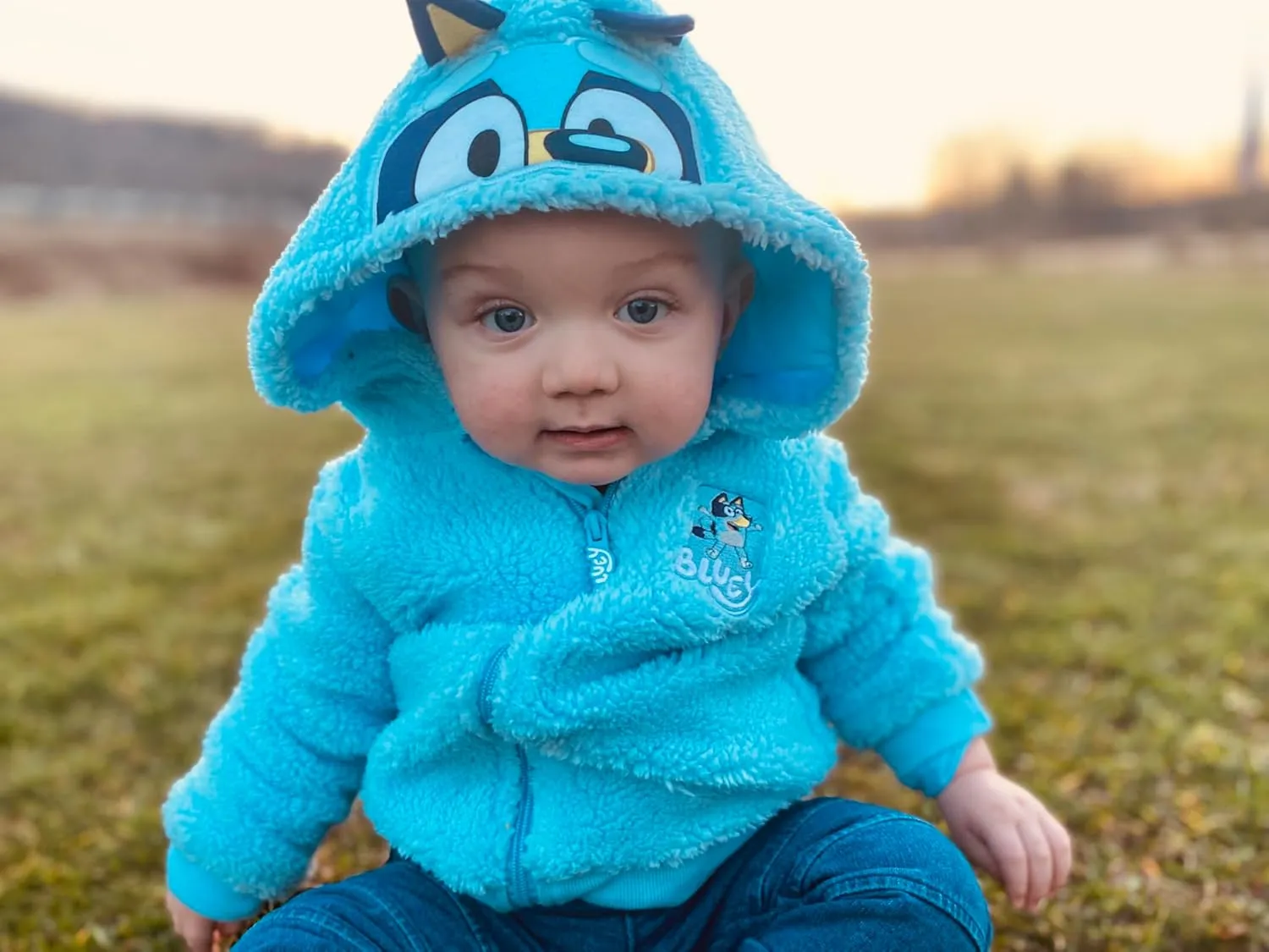 Bluey Cozy Sherpa Zip Up Cosplay Hoodie Toddler to Big Kid Sizes (2T - 10-12)