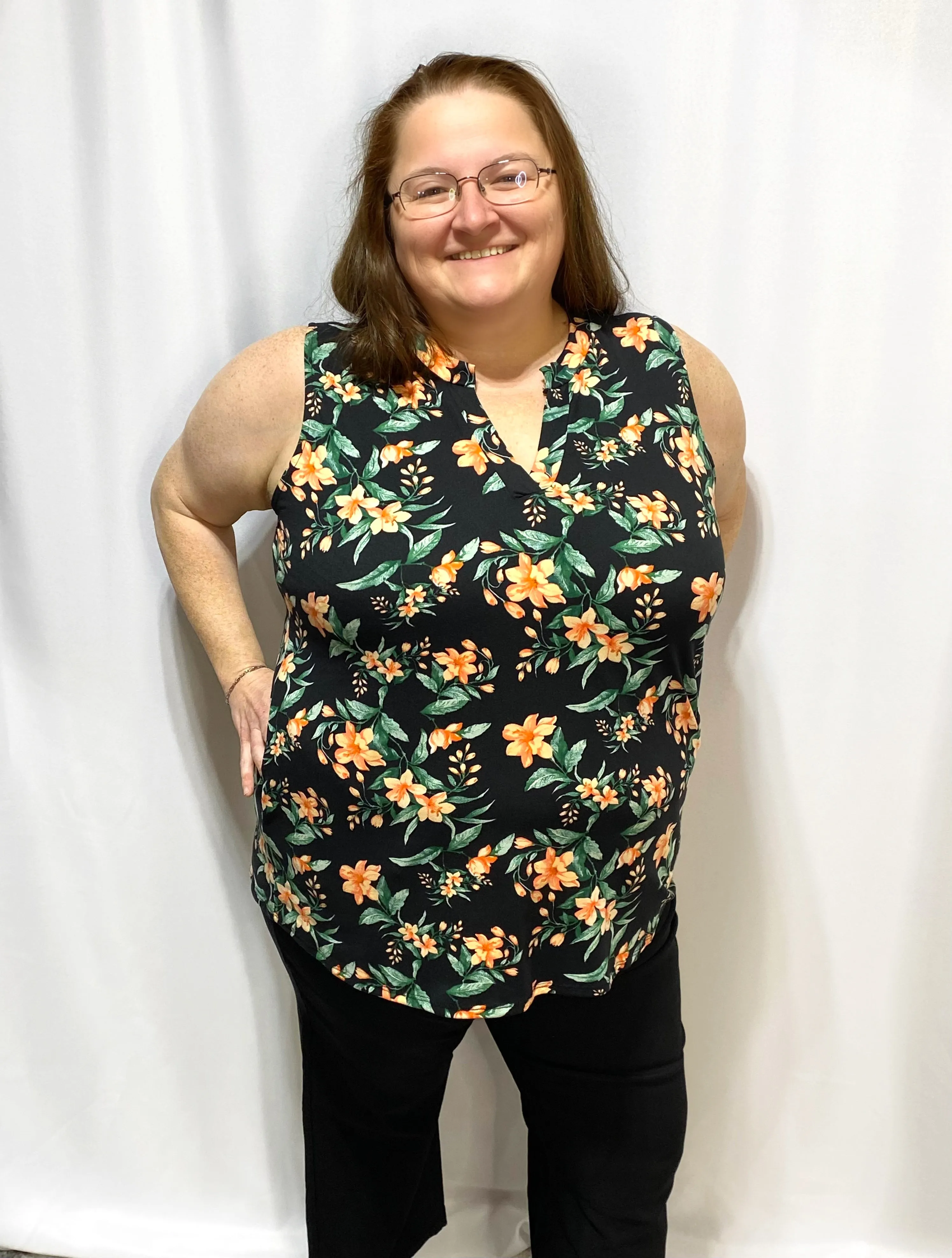 Bright Patch Floral Sleeveless Top