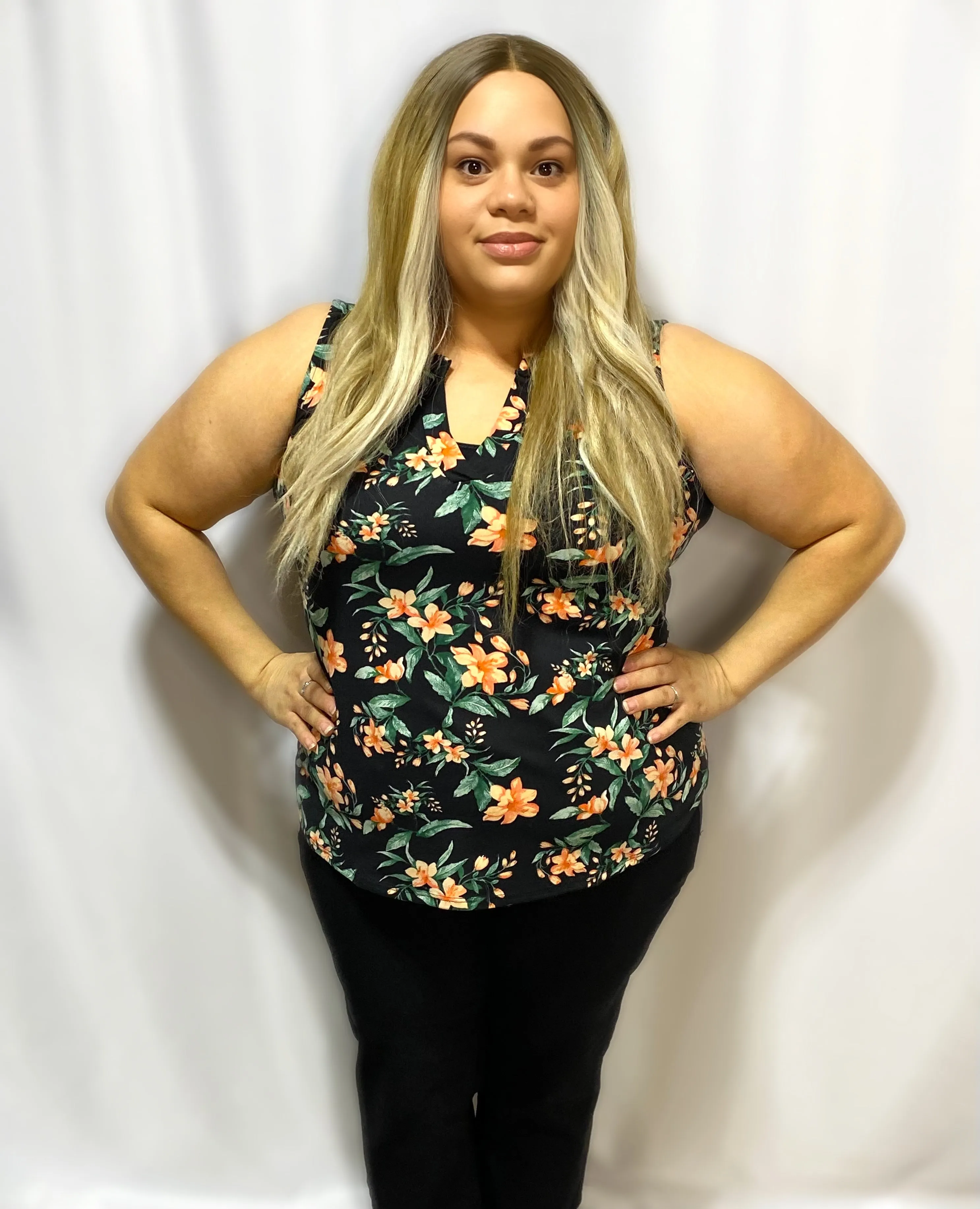 Bright Patch Floral Sleeveless Top