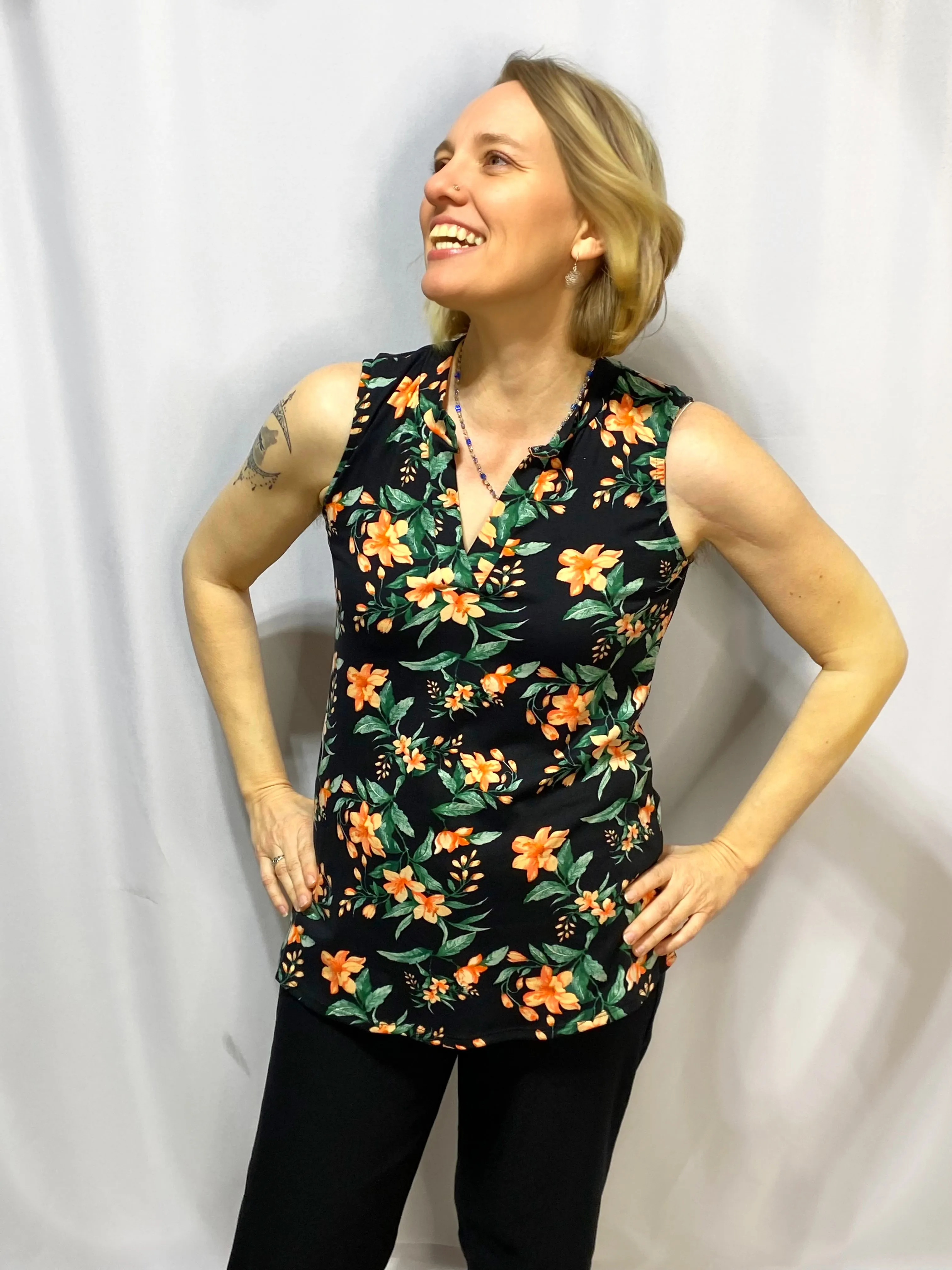 Bright Patch Floral Sleeveless Top