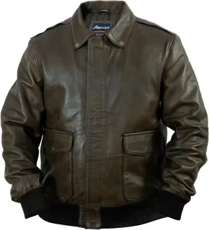Brown Bomber Jacket For Men A2 Aviator Pilot Sheepskin Leather Jacket Men (XXX-Large, Dark Brown)