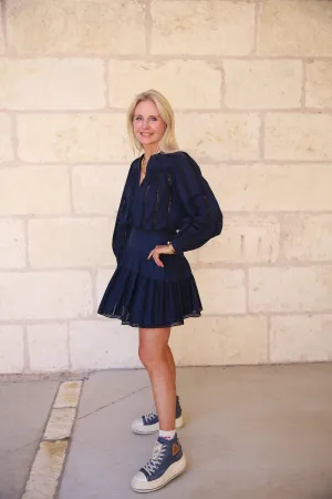 Cadiz Embroidered Skirt Midnight