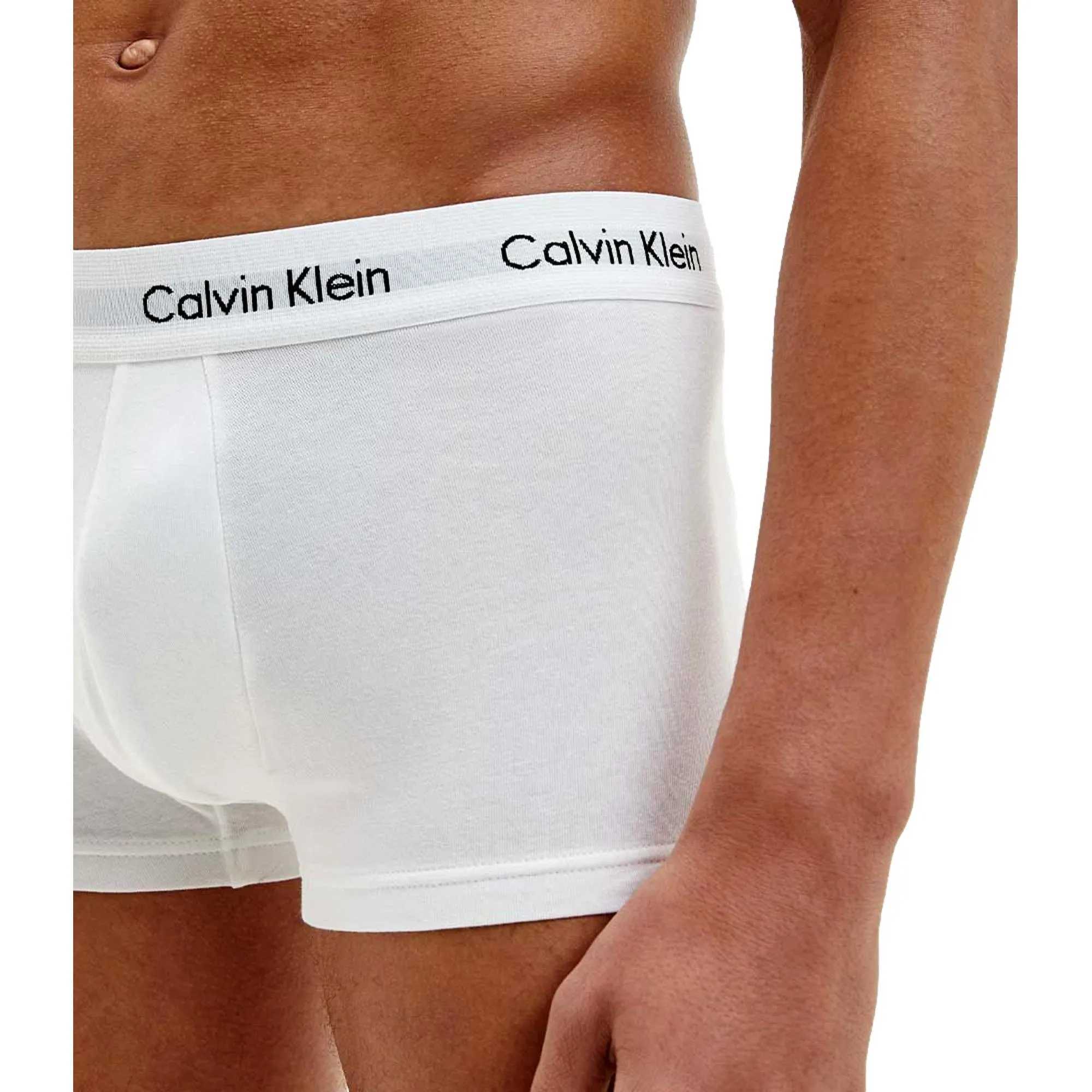 Calvin Klein 3 Pack Cotton Stretch Low Rise Trunks - White
