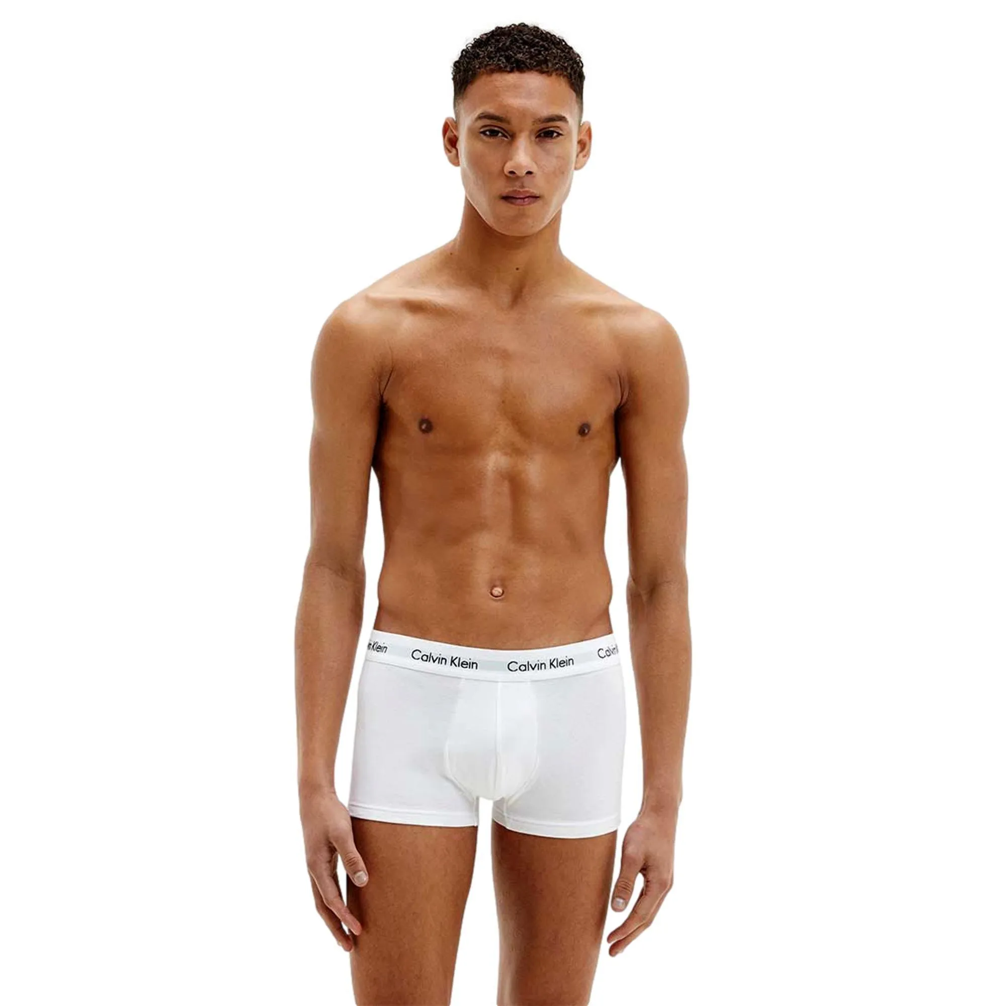 Calvin Klein 3 Pack Cotton Stretch Low Rise Trunks - White