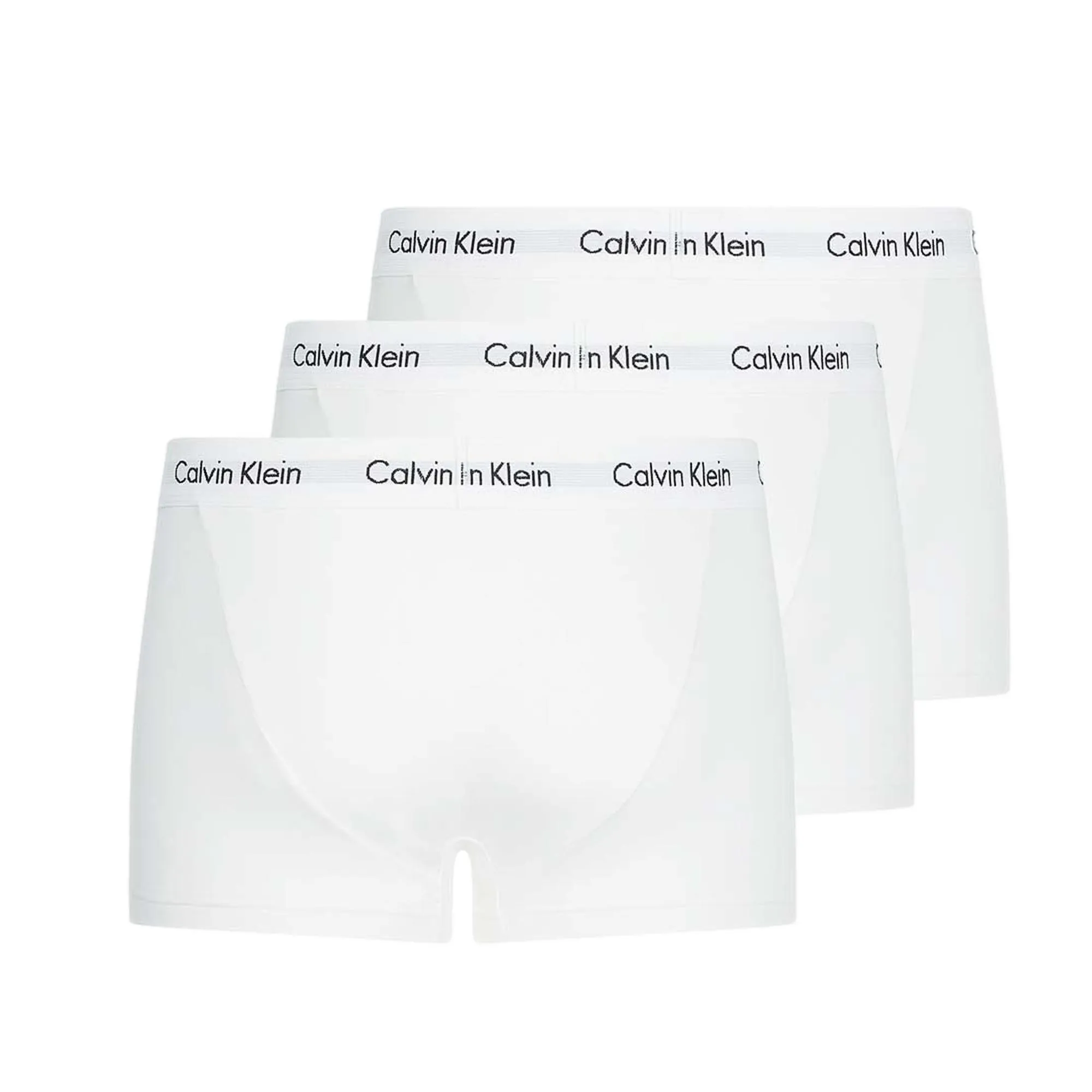 Calvin Klein 3 Pack Cotton Stretch Low Rise Trunks - White