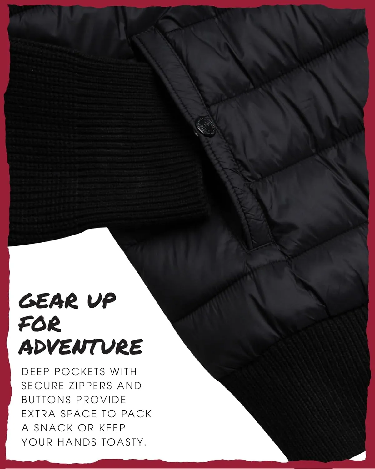 CANADA WEATHER GEAR Men's Quilted Sweater Vest - Water Resistant Full Zip Up Hooded Puffer Winter Jacket (Sizes: M-XXL)