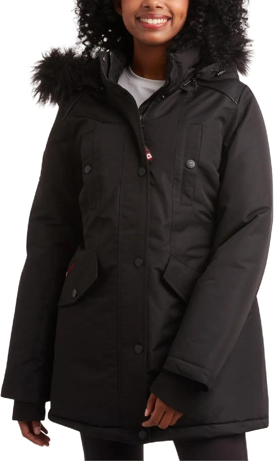 CANADA WEATHER GEAR Women's Winter Coat - Stadium Parka Jacket, Fur Trim Hood (S-XL)