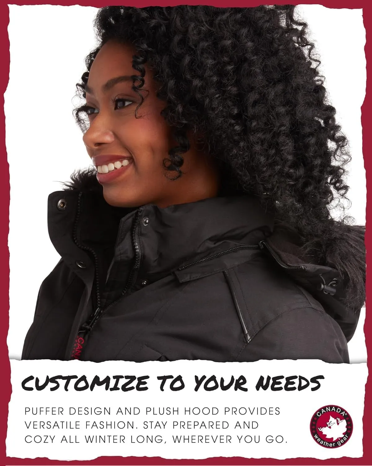 CANADA WEATHER GEAR Women's Winter Coat - Stadium Parka Jacket, Fur Trim Hood (S-XL)