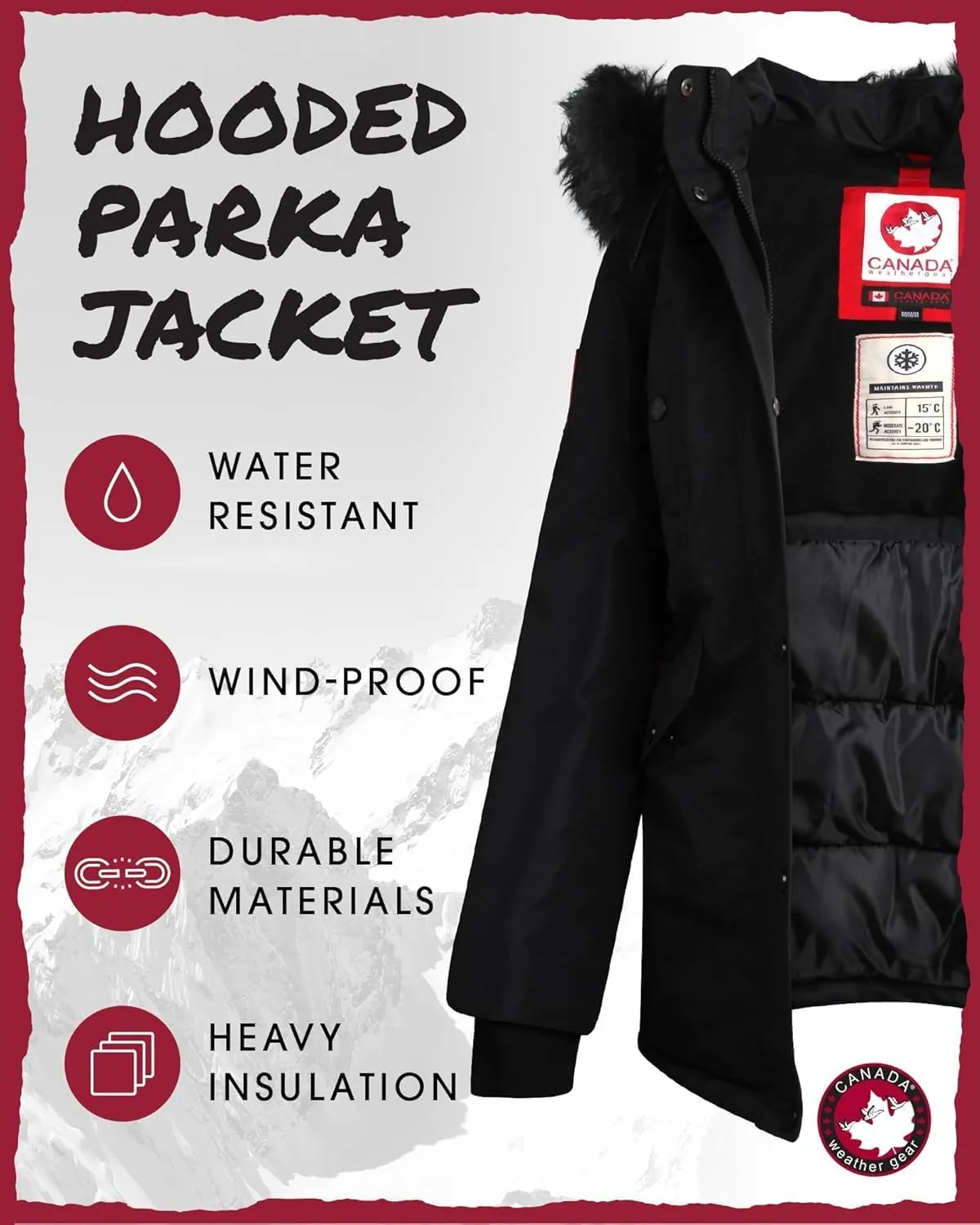 CANADA WEATHER GEAR Women's Winter Coat - Stadium Parka Jacket, Fur Trim Hood (S-XL)