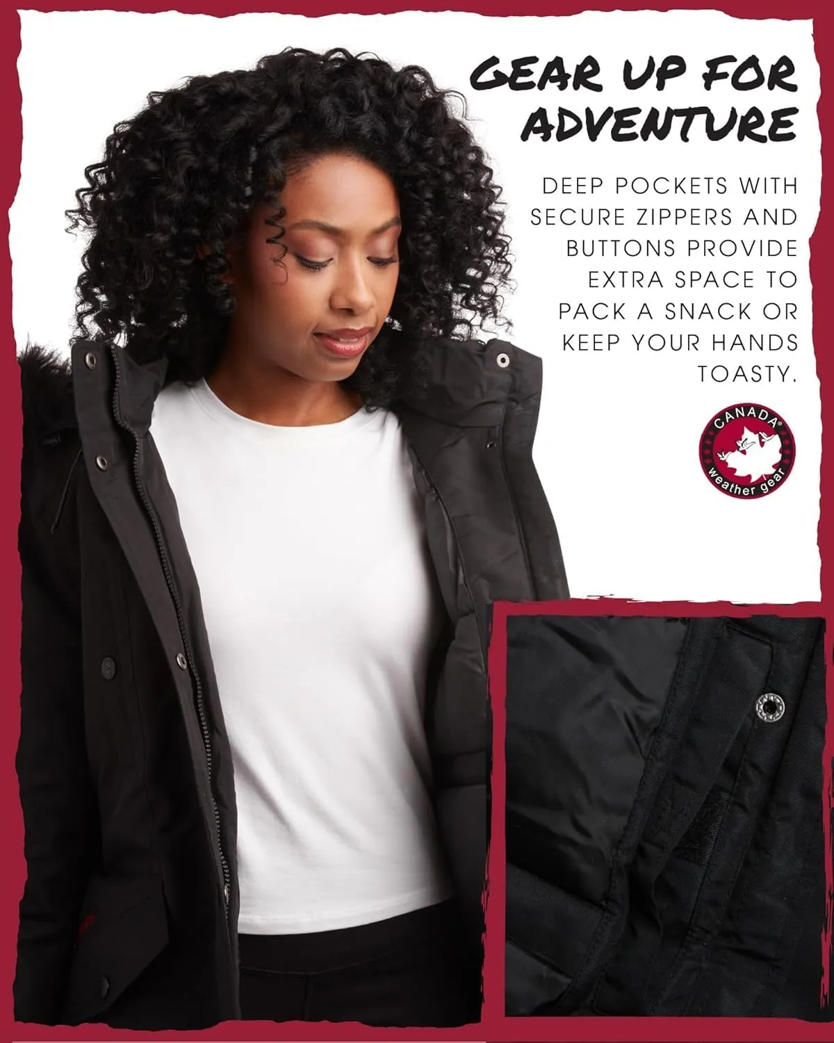 CANADA WEATHER GEAR Women's Winter Coat - Stadium Parka Jacket, Fur Trim Hood (S-XL)