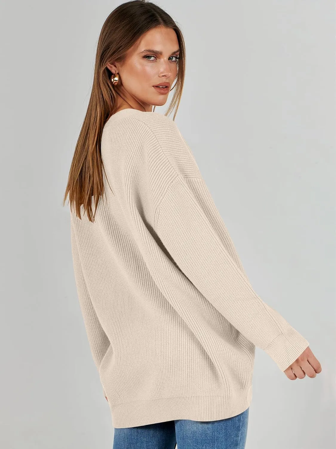 Caracilia Women's Oversized Cardigan Sweaters Long Sleeve Button Down Open Front Knit Sweater 2024 Fall Fashion Outfits