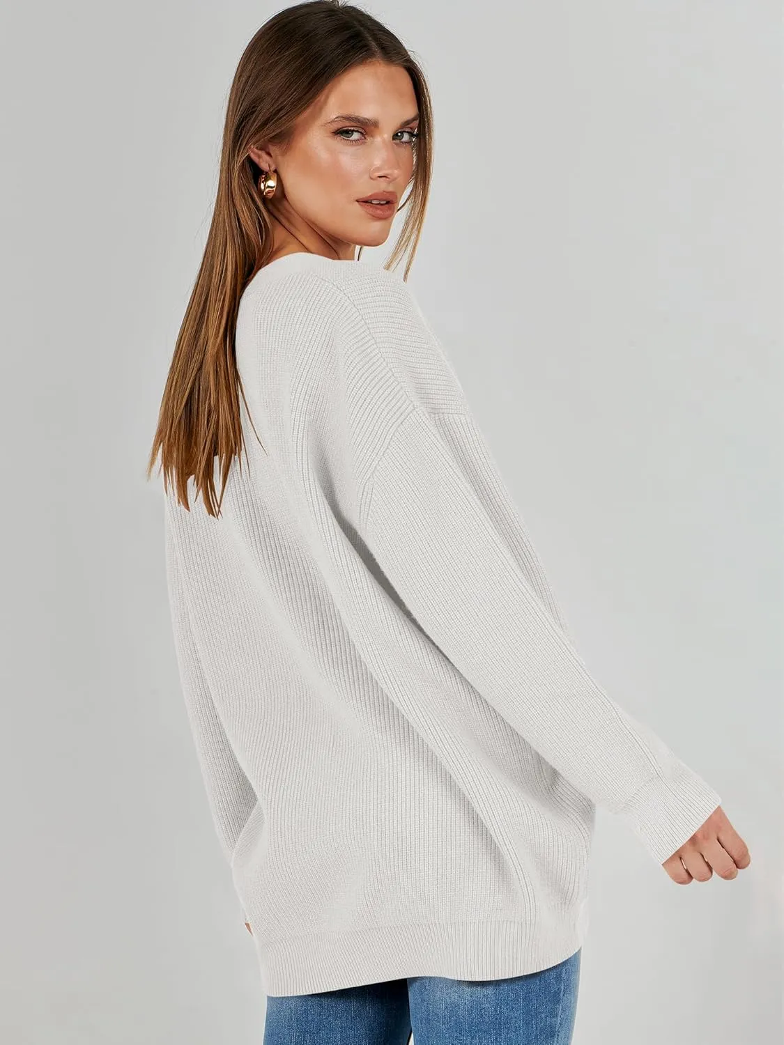 Caracilia Women's Oversized Cardigan Sweaters Long Sleeve Button Down Open Front Knit Sweater 2024 Fall Fashion Outfits