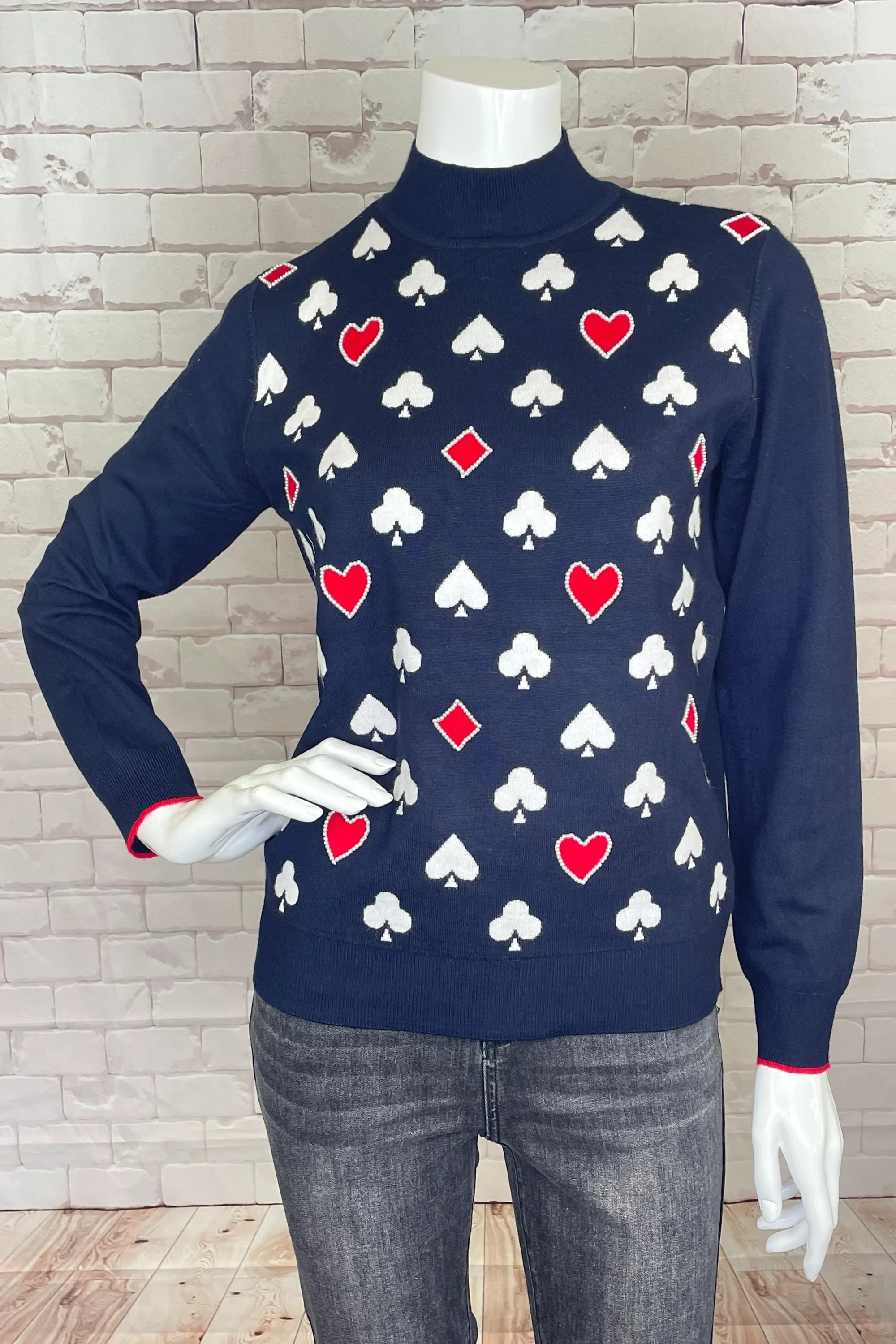 CARD SUITS LS MOCK