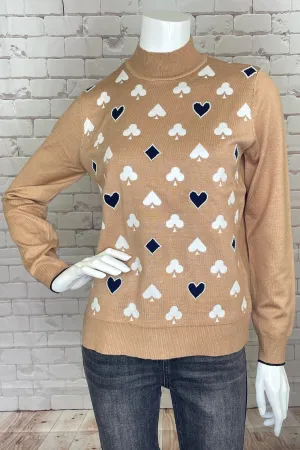 CARD SUITS LS MOCK