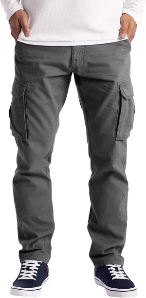 Cargo Pants for Men Big and Tall, Zipper Pockets Running Athletic Workout Pants Tapered Sweatpants for Men Golf Track