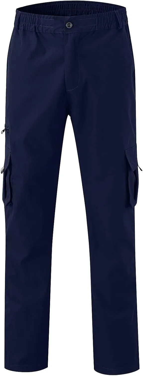 Cargo Pants for Men Casual Lounge Jogging Athletic Pants with Zipper Pockets Work Drawstring Loose Work Sweatpants
