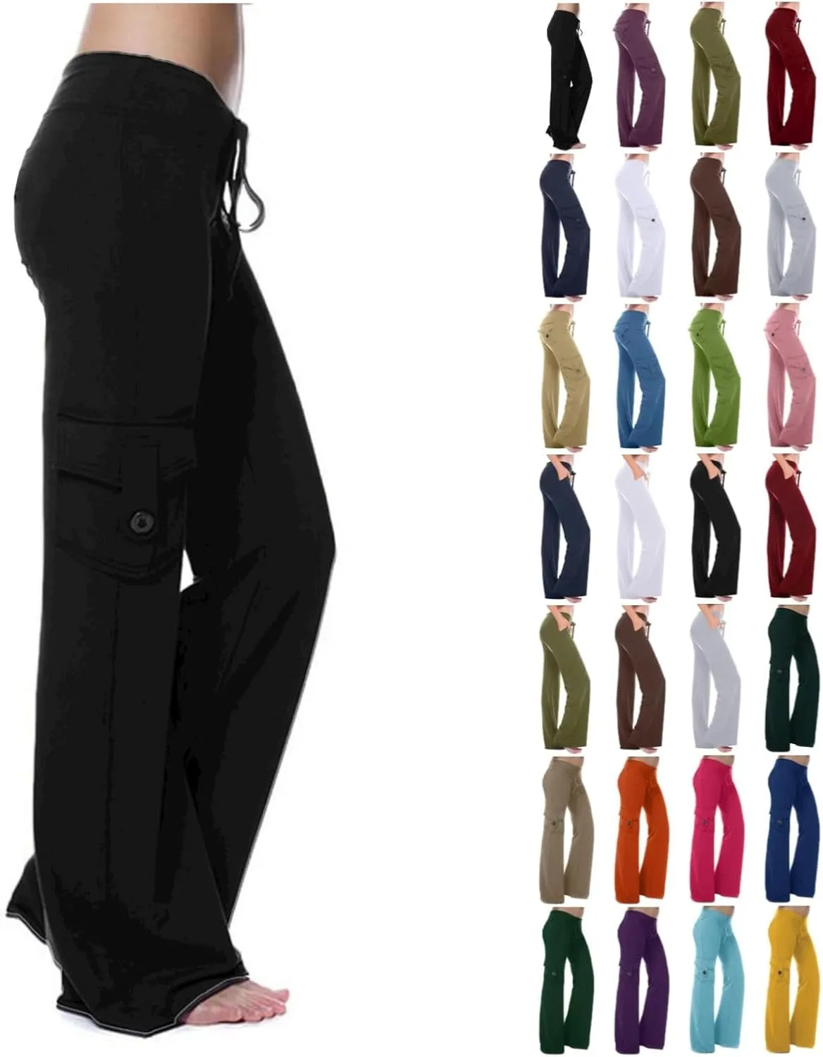 Cargo Pants for Women High Waisted Casual Pants Wide Leg Cargo Pants with Pockets Military Combat Trousers