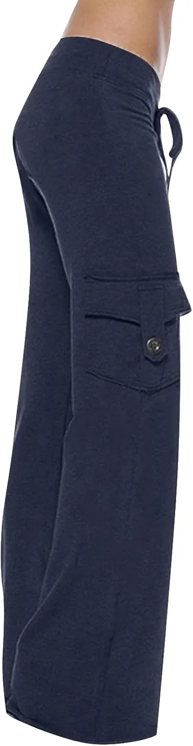 Cargo Pants for Women High Waisted Casual Pants Wide Leg Cargo Pants with Pockets Military Combat Trousers