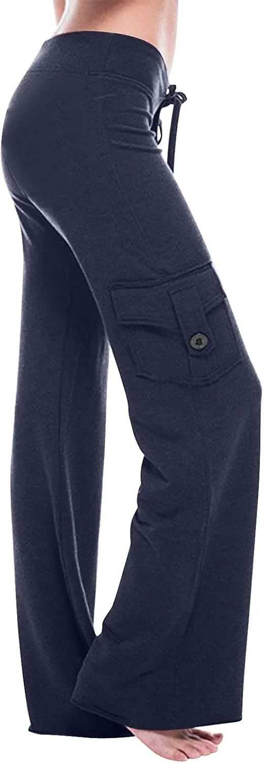 Cargo Pants for Women High Waisted Casual Pants Wide Leg Cargo Pants with Pockets Military Combat Trousers