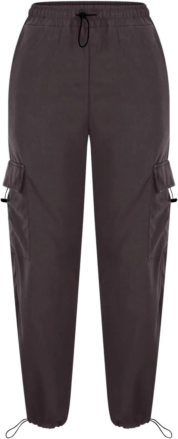 Cargo Pants Women High Waist Baggy Casual Solid Parachute Trousers Summer Loose Fit Y2K Streetwear with Mutil Pockets