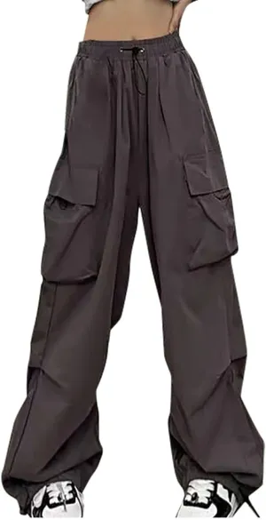 Cargo Pants Women High Waist Baggy Casual Solid Parachute Trousers Summer Loose Fit Y2K Streetwear with Mutil Pockets