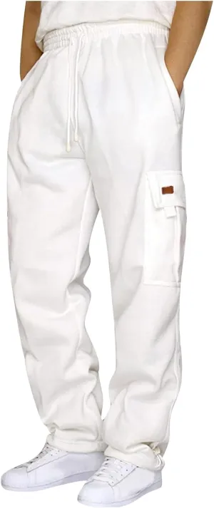 Cargo Sweatpants for Men Tall Baggy Cargo Pant Pants Relaxed Fit Drawstring Trousers Fashion with Pockets