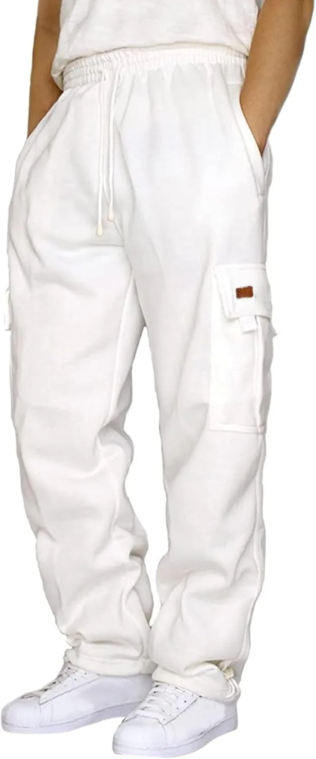 Cargo Sweatpants for Men Tall Baggy Cargo Pant Pants Relaxed Fit Drawstring Trousers Fashion with Pockets