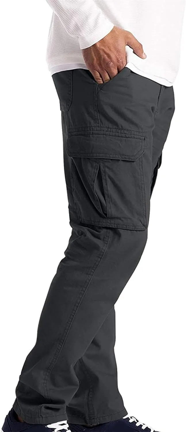 Cargo Work Pants for Men Multiple Pockets Straight Leg Trousers Slim Fit Casual Outdoor Hiking Travel Pants