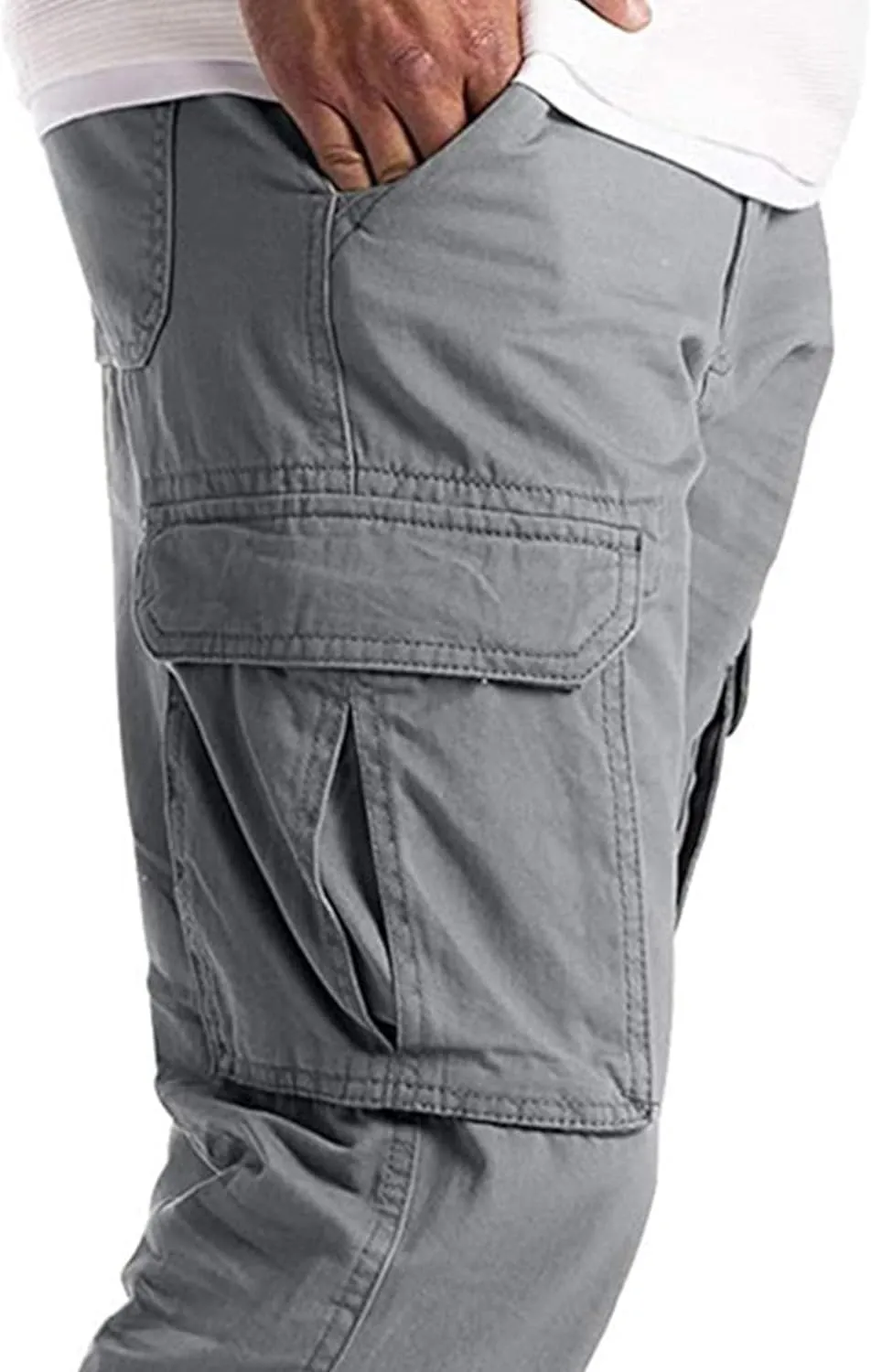Cargo Work Pants for Men Multiple Pockets Straight Leg Trousers Slim Fit Casual Outdoor Hiking Travel Pants
